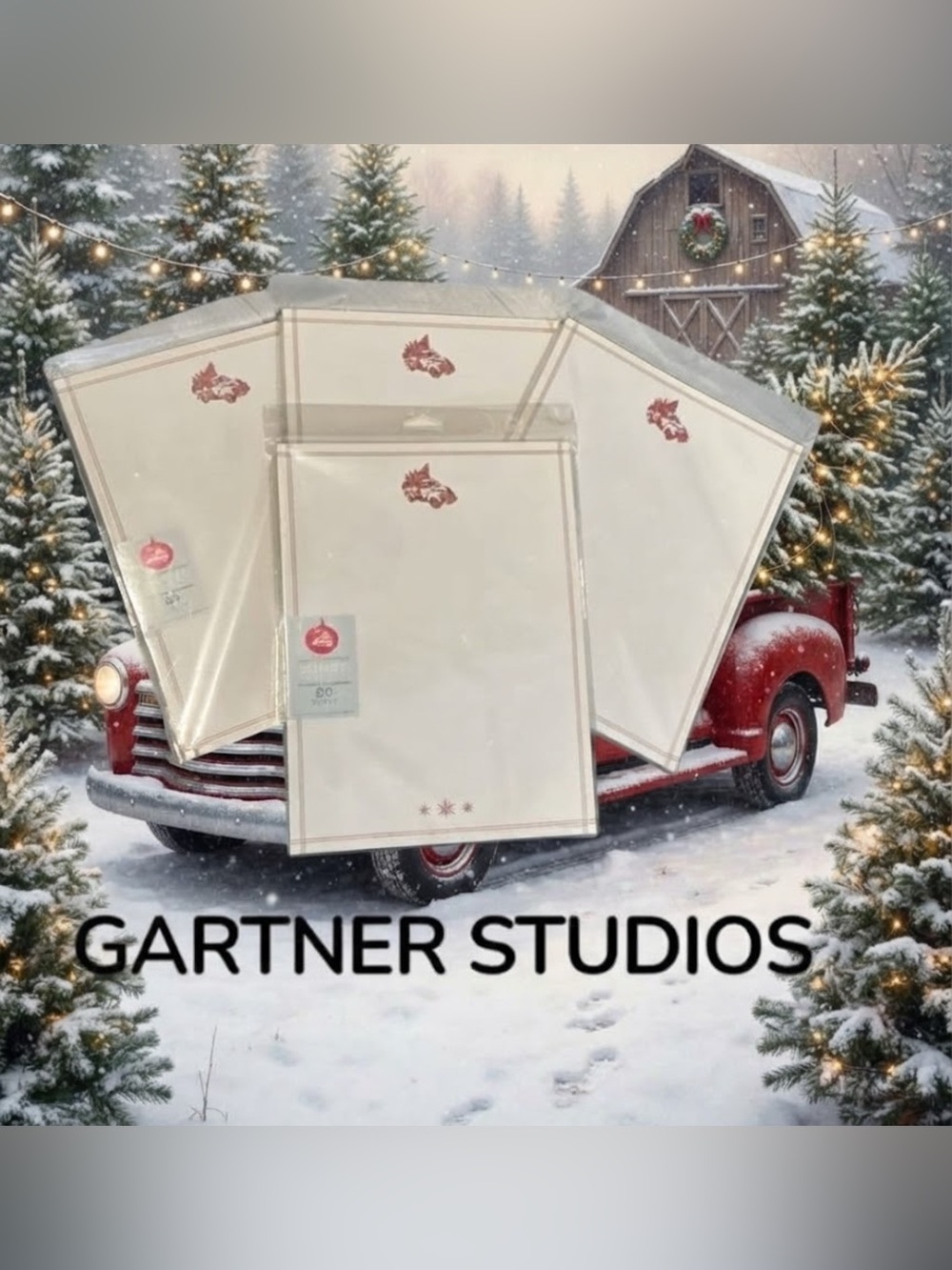 New 4 pack Gartner Studios Christmas tree pickup holiday stationery 320 ct